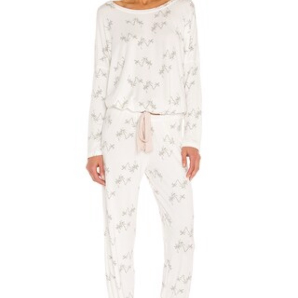 Eberjey White Giving Palm Pajama Set